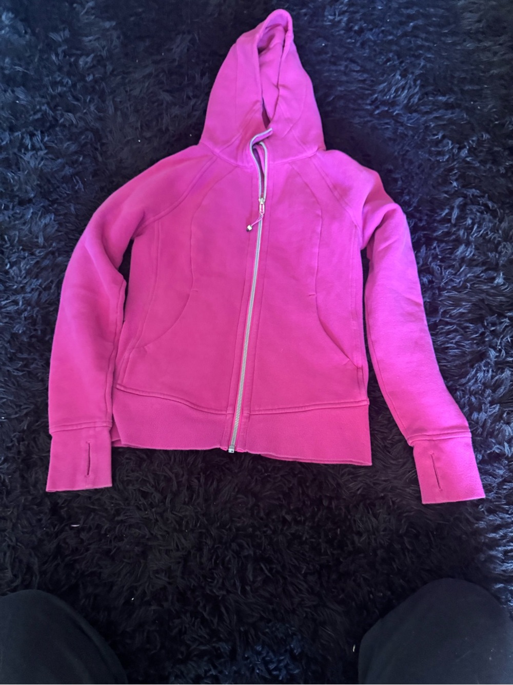 Lululemon Scuba Hoodie Pink Magenta Full Zip Size 4 Thumbholes